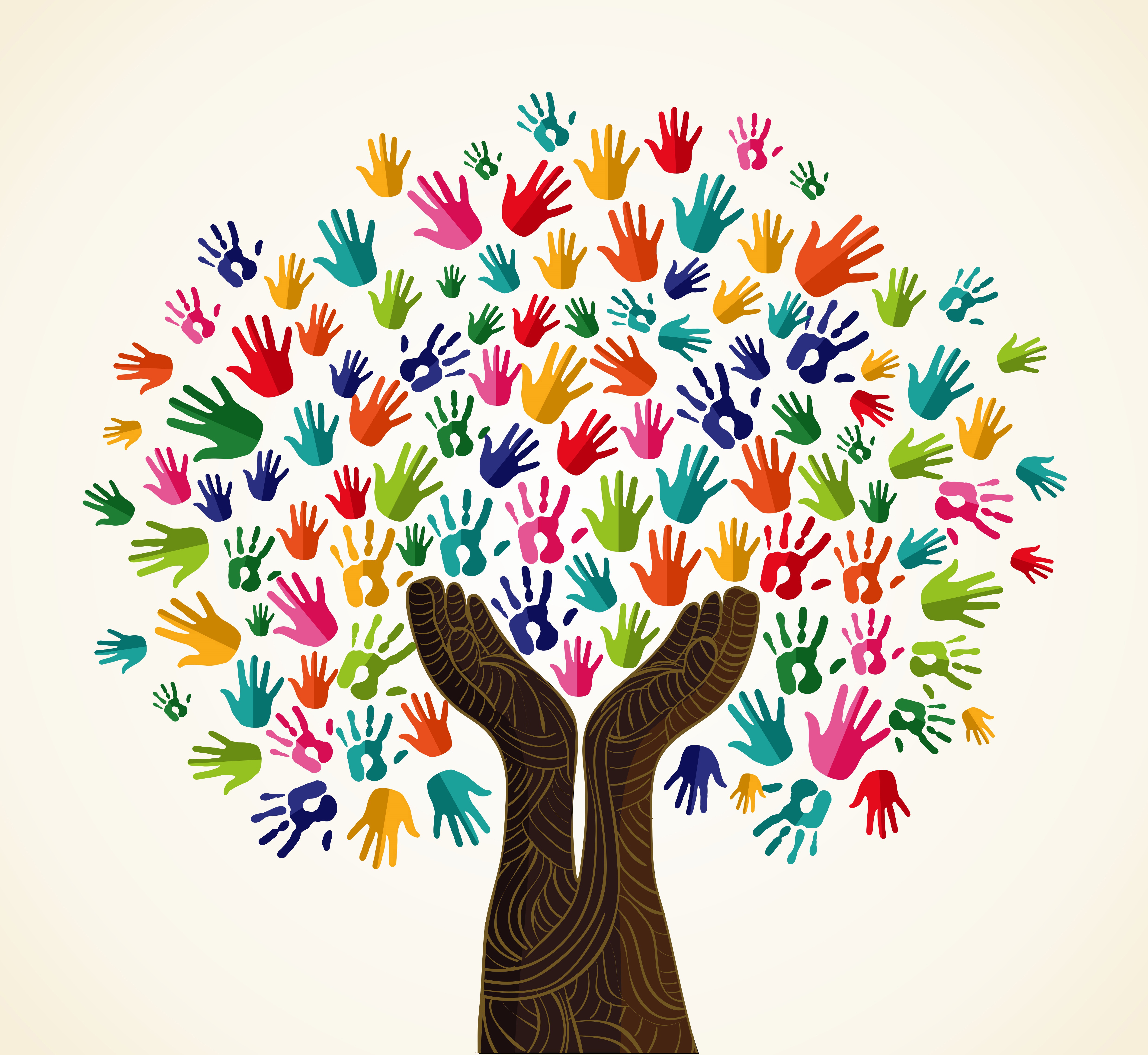 Colorful  solidarity design tree